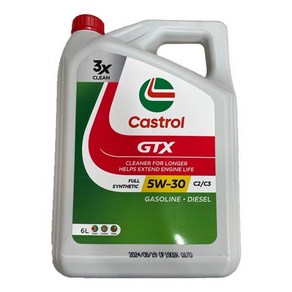 캐스트롤 GTX SP C3 가솔린 디젤 LPG 겸용 엔진오일 5W30 6L, 1개