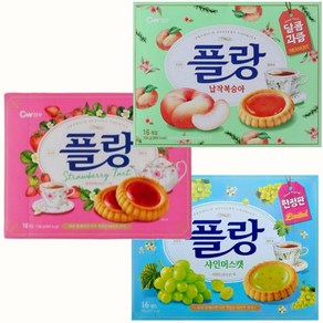 청우 플랑3종 (납작복숭아 +딸기타르트 +샤인머스켓) /소풍 학교 사무실 간식, 160g, 1개