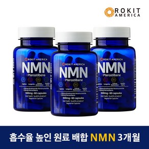 로킷아메리카 NMN (NMN+Pteostilbene) 복합제제, 3개, 3개월분, 60정