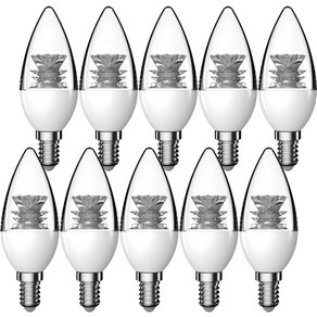 우리조명 장수 LED 촛대구 전구 투명 5W 14베이스