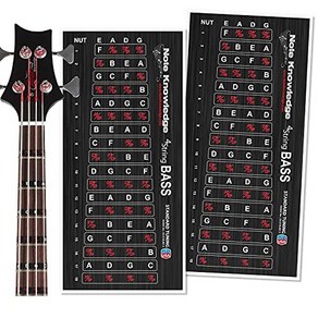 Bass Guitar Fretboard Note Map Decals/Stickers for Learning 베이스 기타 프렛보드 노트 맵 데칼/스티커 학습 노트 코드 및 스케일