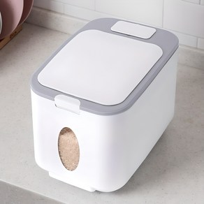 레토 원터치 밀폐형 쌀통 14kg, 화이트, 1개