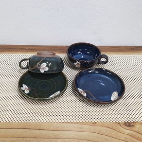 전통찻잔 커피 라떼잔1set 300ml[전통찻잔 홍차잔 카푸치노잔 도자기찻잔], 코발트색상, 1개
