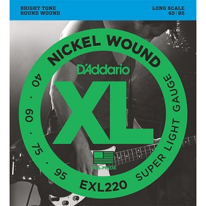 공식수입정품<b>Daddaio - XL Nickel Supe Light Long Scale / 베이스 스트링 040-095 (EXL220), *