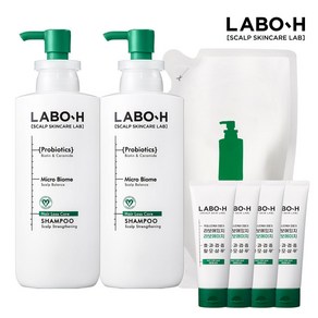 [신라쇼 ONLY]라보에이치 두피강화클리닉 샴푸 탈모증상완화 400ml*2+리필팩 400ML+증정, 400ml, 2개