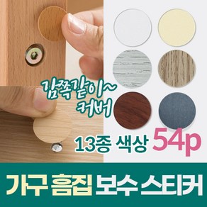 원목 가구 기스 흠집 스크래치 보수 복원 스티커 54p 부엌 가구 못 자국 오크 흰색 시트지 인테리어, 내츄럴 오크, 1개