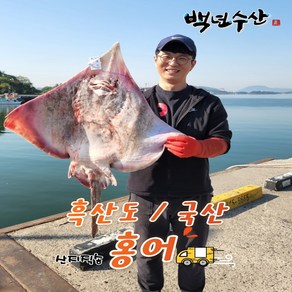 목포백년수산 흑산도홍어 국산홍어회 삭힌홍어250g 500g 1kg이상 (홍어애+홍어뼈+무료배송), 국산홍어250g중, 1개