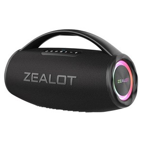 ZEALOT S98 휴대용 블루투스 스피커 대용량 방수 36000mAh 무선 TWS 서브우퍼 지원 USB TF AUX RGB 조, 01 Black, 한개옵션1