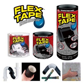 FLEX TAPE 홈쇼핑 초강력 방수 테이프 파이프 누수 방지 밴드 보수 플렉스, 플렉스방수테이프 C195 (20cm 블랙), 1개