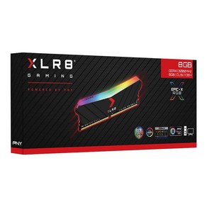 PNY XLR8 게이밍 32GB (2x16GB) DDR4 3200MHz (PC4-25600) CL16 1.35V RGB 듀얼 랭크 데스크탑 (DIMM) 메모리 - MD32GK2D4, 블랙_3200MHz  8GB, 1개