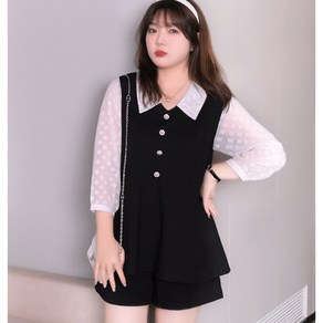 브루니 빅사이즈블라우스 칠부 소매 블라우스 2XL~7XL S204