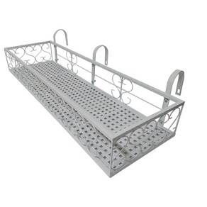 MK 베란다 화분걸이대 고층 난간용 (직각 80 X 25cm) 난간고리 3P, 화이트, 3개