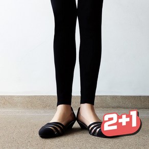 2+1 무발 피치 기모 레깅스 (one size) 블랙