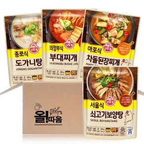 올따옴 오뚜기 국탕찌개 기획세트 (종로식도가니탕+의정부식 부대찌개+마포식차돌된장찌개+서울식 쇠고기보양턍)