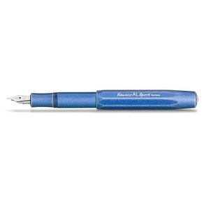 Kaweco AL SPORT 만년필 스톤워시드 블루 I 잉크 카트리지용 프리미엄 독점 13cm 펜촉: B (브로드), 스톤워싱 블루