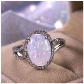 오팔반지 비취 여성 남성 탄생석 터키석 핑크 오팔 커플 우정 천연석 반지 milangirl 큰 타원형 fire opal ring fashion jewelry white ring