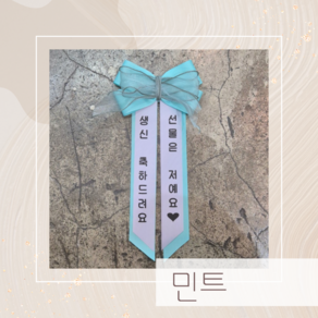 [다올플라워] 선물은저예요 생신이벤트 인간화환 아기화환 미니화환, ., 1개, 민트