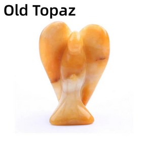 천연 원석 크리스탈 레이키 치유 입상 천사 조각상 선물 장식 장신구 공예, 1개, 1. Old Topaz