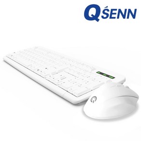 큐센 QSENN MK280 무선 키보드 버티컬 마우스 세트 화이트