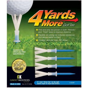 Geen Keepes 4 Yads Moe Golf Tee 3 1/4 Inch Blue 4 그린 키퍼스 4야드 더 많은 골프 티 3 1/4인치 파란색 4개(1팩, 1개