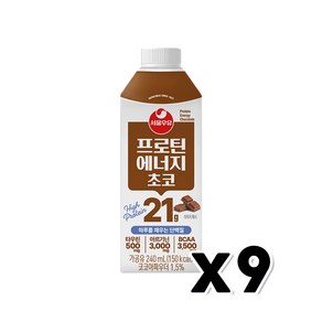 서울우유 프로틴에너지 초코 단백질음료 240ml x 9개