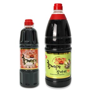 홍게맛장 소스 레드 900ml + 홍게맛장 장아찌 소스 1.8L 홍게 조미료 맛간장, 1세트, 2700ml