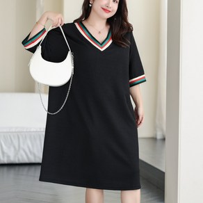 브루니 빅사이즈원피스 브이넥 반팔 원피스 5XL~9XL P118