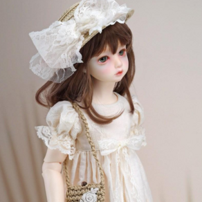 돌모아 구체관절인형 레이스 머리리본 + 고급드레스 Illua Doll Size - Urisis Dress (Ivory)