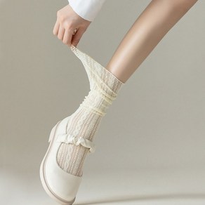 여성 3컬러 봄 여름 시스루 플라워 중목 레이스양말 bes*39466ZJ