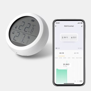 헤이홈 스마트 온습도계, 1개, WHITE