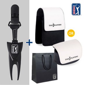 PGA TOUR 멀티 퍼터키퍼 그린보수기 디봇툴 볼마커+쇼핑백+골프공 주머니 OR 거리측정기 케이스 택1, 멀티퍼터키퍼+투톤 투볼 주머니+쇼핑백, 1개