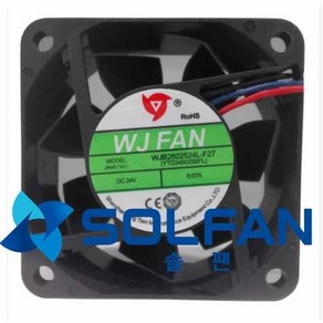 솔팬 WJB2602524L-F27 DC24V FAN DC팬 60mm 사이즈 / WJ팬 / 60MM X 25MM 사이즈 / 2700RPM / MADE IN CHINA, 1개