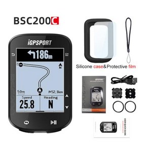 IGPSPORT BSC200 BSC 200C 자전거 컴퓨터 경로 내비게이션 무선 GPS 속도계 방수 도로 자전거 MTB 블루투스 ANT, 1) BSC200C, 1개