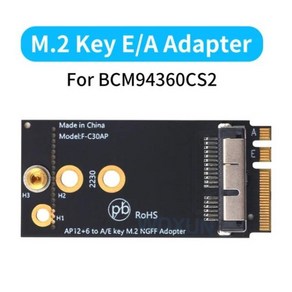 Ngff m.2 a / e 키 어댑터 12 + 6 핀 무선 모듈 bcm94360cs2 bcm943224pciebt2 와이파이 카드 해킨토