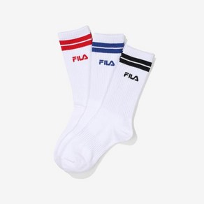 [FILA 본사공식] 컬러 변형 장목양말 3매입 (FS3SCF5360X_WHI)
