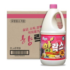 대주 향락스 2L x 6개 대용량 업소용 욕실청소 살균소독제