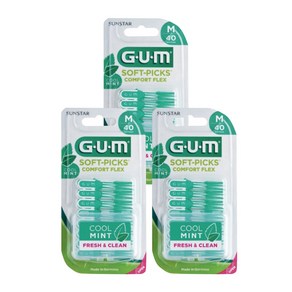 GUM 검 치간칫솔 코스트코 소프트픽 컴포트플렉스 민트형 40개입, 3개, 1개입