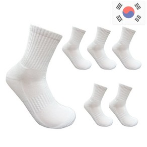 비바슈슈 남성용 더블 쿠션 러닝 스포츠 무지 중목 양말 6켤례 (250~270mm)