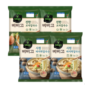 비비고 칼국수 4개 교자 x 2 + 바지락 x 2