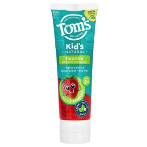 Toms of Maine 어린이용 천연 불소 충치 예방 치약 만 2세 이상 딸기 향 144G 5.1OZ), Tom's of Maine 불소 충치 예방 치약 만 2, 1개