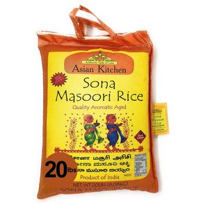 Asian Kitchen White Sona Masooi Aged Rice 20-Poun Asian Kitchen White Sona Masooi 숙성 쌀 20파운드 봉지 2, 1개