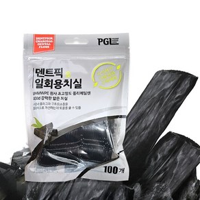 피지엘 덴트픽 대나무 숯 일회용 치실 100p 5개, 100개입