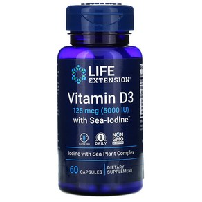 Vitamin D3 Sea-Iodine 125mcg(5000IU) 60, 1개, 60정