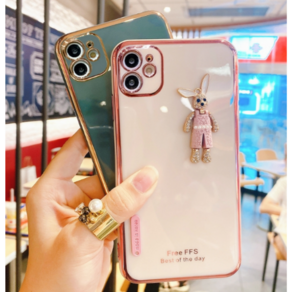 갤럭시 노트10 노트10+ 플러스 큐빅 토끼 캐릭터 큐빅 포인트 실리콘 케이스 galaxy note10 plus case 갤노트10 휴대폰 핸드폰 폰케이스 우꾸모