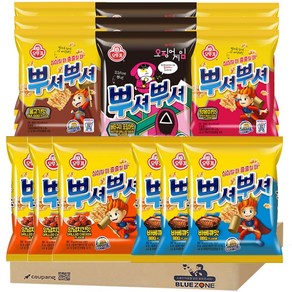 [블루존] 뿌셔뿌셔 5종 1344g ( 양념치킨90g x3+떡볶이90g x3+불고기90g x3+바베큐90g x3+버터구이오징어맛88g x3), 1.344kg, 1개