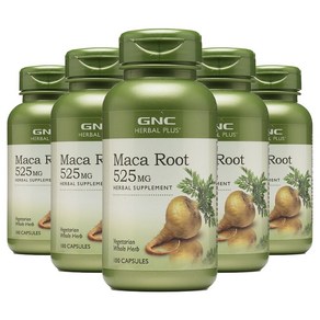 GNC 마카루트 525mg 100정 (캡슐) Hebal Plus Whole Heb Maca Root 100caps -5개 SET, 500정, 1세트