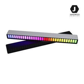 장우컴퍼니 JW-RGB BAR LED RGB 이퀄라이저 무선 LED 자석 스틱바 뮤직 소리반응 인테리어 차량용 램프, Black, 1개