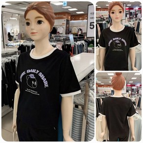 [에꼴리에] 23년 여름신상! #고품질 중저가~ 조기품절예상# 가성비좋은 주니어 여아용 심플단정 깜직한 멋스럽고 편안하며 시원하고 코디가쉬운 크롭 4부 퍼피 캐릭터 립 배색티