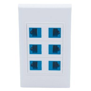 1 구 나사 없음 6 포트 CAT6 RJ45 암-암 월 플레이트, 1개