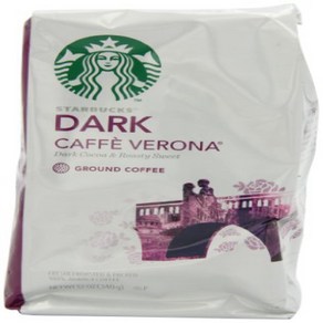 Stabucks Caffe Veona Coffee Dak Gound 12-Ounce Bags (Pa 스타벅스 카페 베로나 커피 다크 그라운드 12온스 백(3개 팩, 340g, 3개